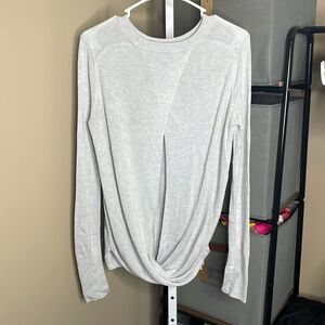 Lululemon Bring It Backbend Sweater sz 4 Heathered Alpine White Boolux 493